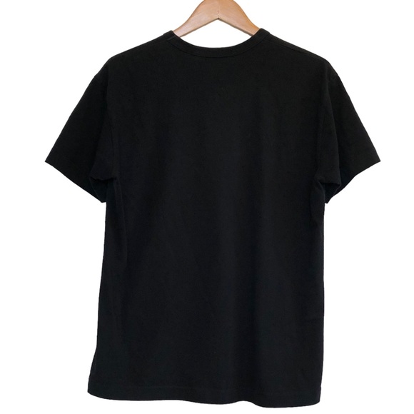 Men’s Comme Des Garçons Play, Double Heart, Black T-Shirt, XL - Picture 2 of 9